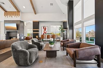 Clubhouse with leasing center, great room & cafe